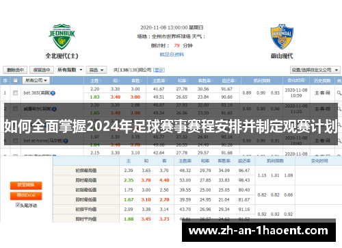 如何全面掌握2024年足球赛事赛程安排并制定观赛计划