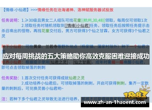 应对每周挑战的五大策略助你高效克服困难迎接成功